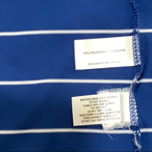 Cutter & Buck Navy White Striped Golf Polo Shirt Men’s Size Large - Picture 4 of 5